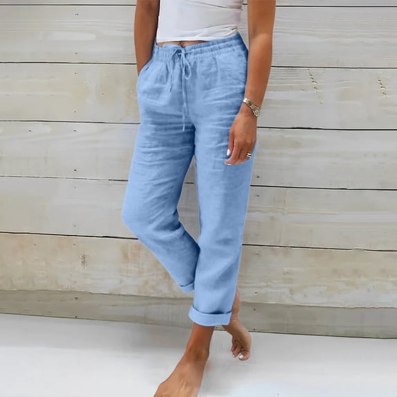 Womens Stretch Work Pants for Office, High Rise Straight Leg Trousers with Pockets, Wrinkle-Free Business Casual Bottom for Women