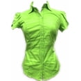 thumbnail image 1 of Womens Stretch Woven Button Down Short Sleeve Shirt, 1 of 11