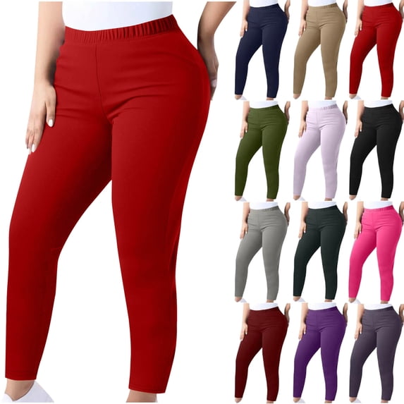 Womens Stretch Yoga Leggings Fitness Running Sports Full Length Active Pants High Waist Slim Small Flared Trousers