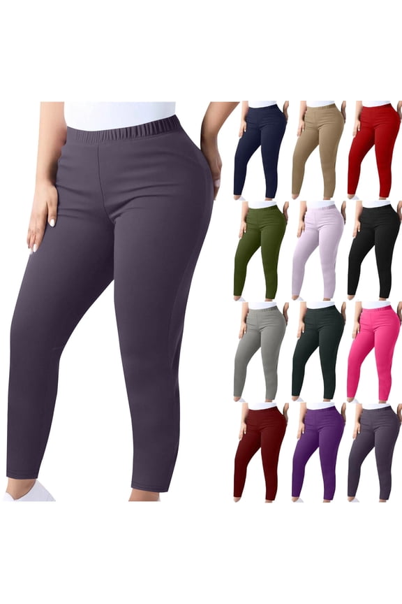 Womens Stretch Yoga Leggings Fitness Running Sports Full Length Active Pants High Waist Slim Small Flared Trousers