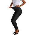 thumbnail image 1 of Womens Stretchable Jeggings Workout Bottoms Solid Color Elastic Denim-like Double Pocket Leggings Fitness and Casual Leggings Size S-3XL, 1 of 9