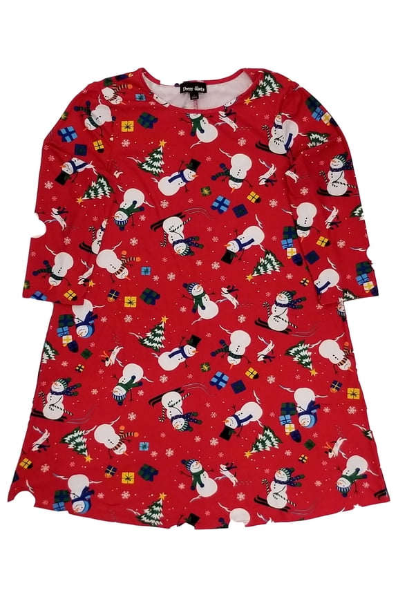 Womens Stretchy Red Christmas Tree Snowman Presents Snowflake December Dress XL