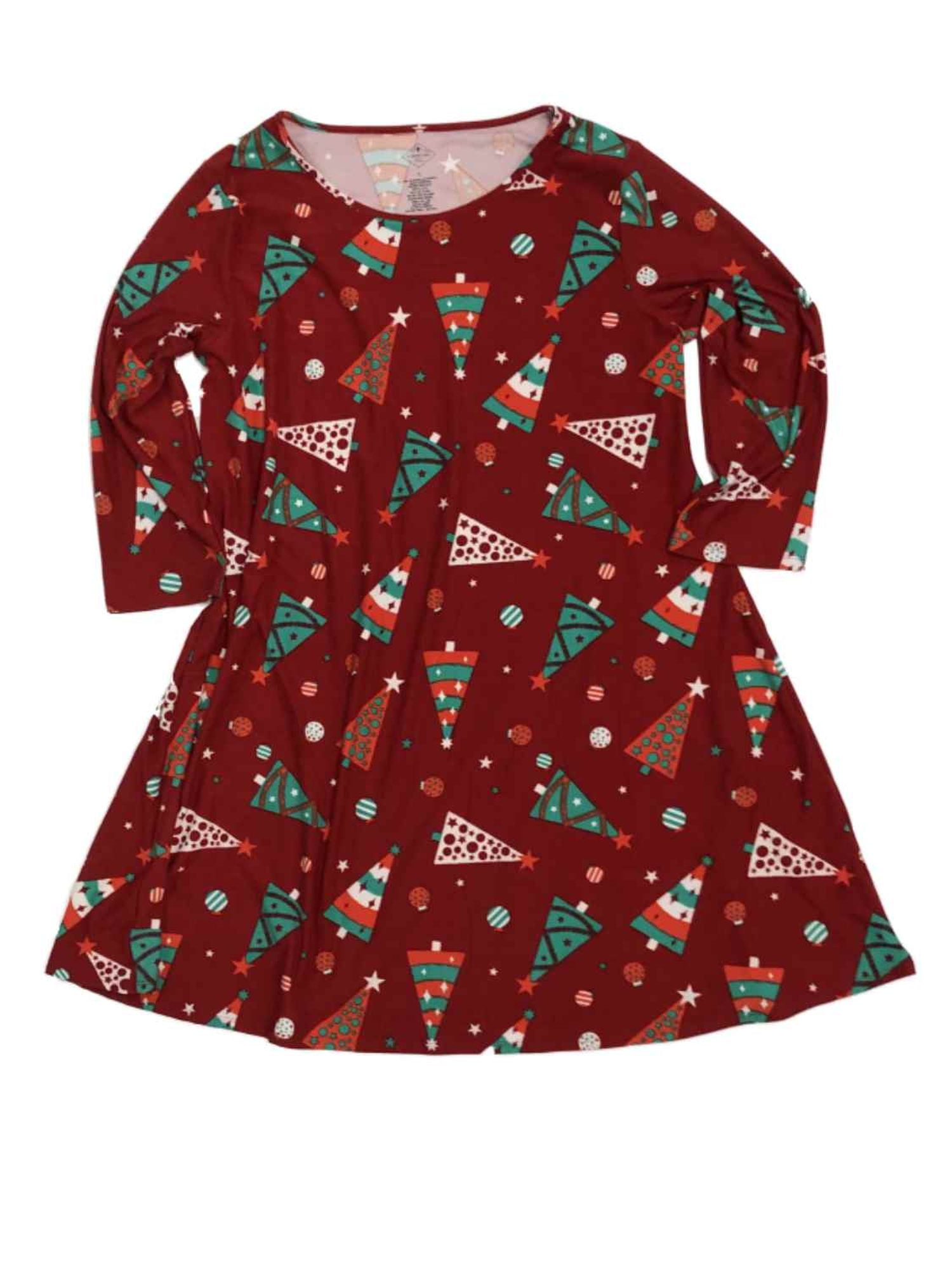 Womens Stretchy Red Knit Christmas Tree & Ornament Holiday Dress Small -  Walmart.com