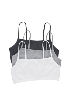 Womens String Bralette 3-Pack in Moonlite Heather, Concrete Heather, White