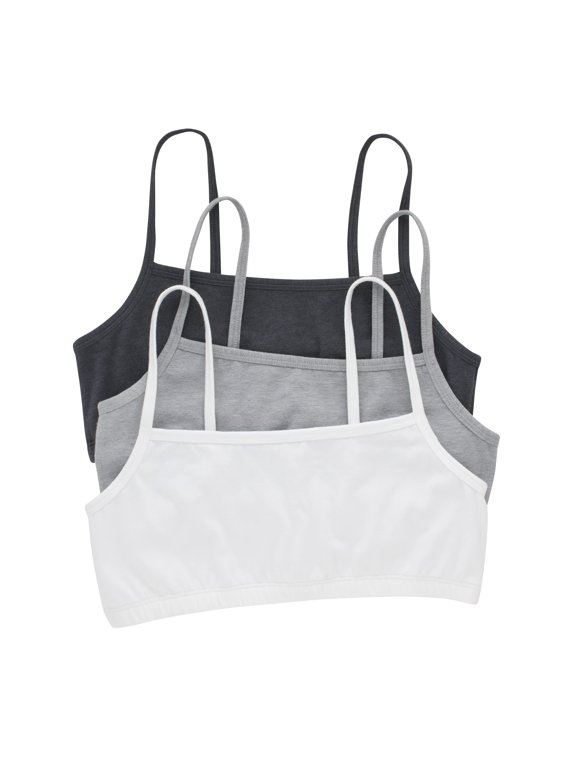 Womens String Bralette 3-Pack in Moonlite Heather, Concrete Heather, White