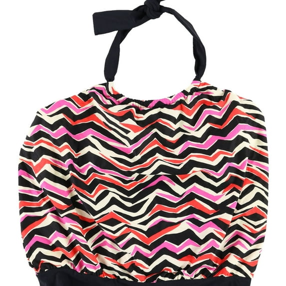 Womens Striped Bandini Swim Top pink 14