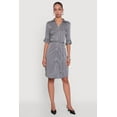 thumbnail image 1 of Womens Striped Button Front Shirt Dress with Tie Waist Belt, 1 of 4