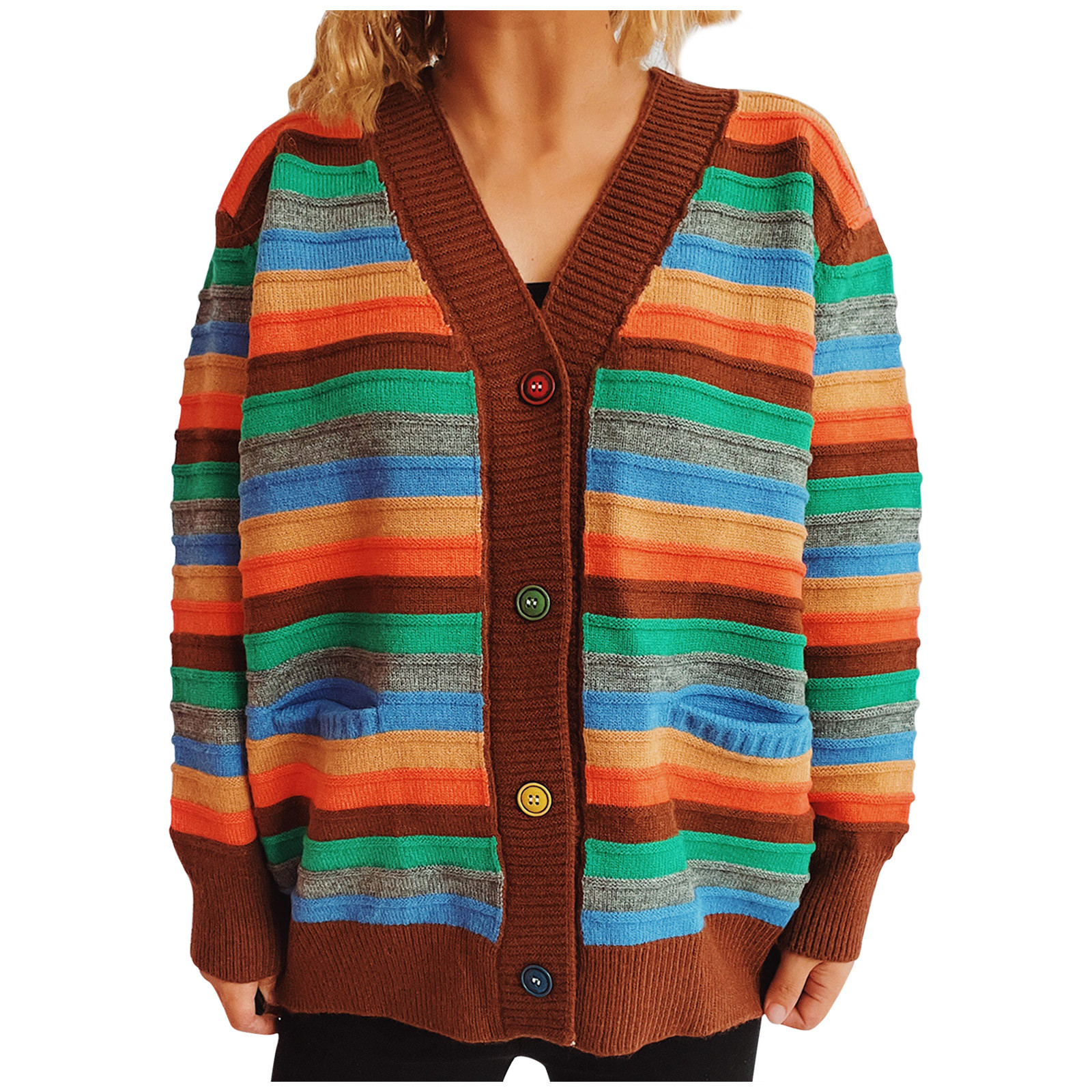 COZYPOIN Women's Chunky Knit Cardigan - Open Front Long Sleeve Sweater, Button Down, Soft & Warm For Fall/Winter