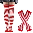 thumbnail image 1 of Womens Striped Knee High Socks Long Stockings Ribbed Cuff Stretchy Soft Leg Wear for Winter Xmas Casual Comfort, 1 of 3