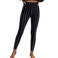 thumbnail image 1 of Womens Striped Legging Pants Slim-Fit Stretch Yoga Workout Running Leggings Festival Soft Pilate Clothes Dark Gray, 2XL, 1 of 7