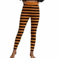 thumbnail image 1 of Womens Striped Legging Pants Slim-Fit Stretch Yoga Workout Running Leggings Festival Soft Pilate Clothes Orange, L, 1 of 7