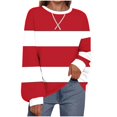 thumbnail image 1 of Womens Striped Oversized Sweatshirt Color Block Crew Neck Long Sleeve Casual Loose Pullover Top Y2K Clothes, 1 of 5