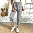 thumbnail image 1 of Womens Striped Pants Summer Casual High Waisted Drawstring Beach Pant Tapered Trousers with Pockets, 1 of 4
