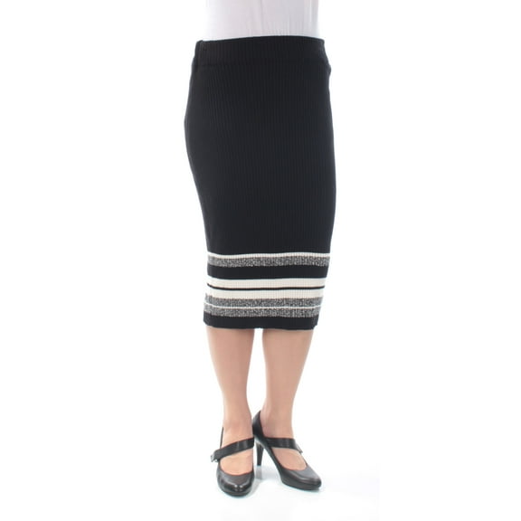 Womens Striped Pencil Skirt blackcombo XS