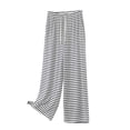 thumbnail image 1 of Womens Striped Ribbed Wide Leg Pants Casual Drawstring Elastic Waist Baggy Sweatpants with Pockets, 1 of 5