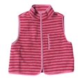 thumbnail image 1 of Womens Striped Sherpa Vest Warm Sleeveless Zip Jacket Fall Winter Outfits (Watermelon Red XXL), 1 of 4