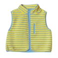 thumbnail image 1 of Womens Striped Sherpa Vest Warm Sleeveless Zip Jacket Fall Winter Outfits (Yellow XXL), 1 of 3