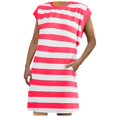 Womens Striped Summer Dresses 2024 Crewneck Cap Sleeve Color Block