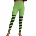 thumbnail image 1 of Womens Striped Workout Legging Pants Slim-Fit Stretch Yoga Running Leggings Festival Soft Pilate Gym Clothes Mint Green, L, 1 of 7