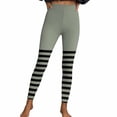 thumbnail image 1 of Womens Striped Workout Legging Pants Slim-Fit Stretch Yoga Running Leggings Festival Soft Pilate Gym Clothes Silver, L, 1 of 7