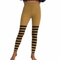 thumbnail image 1 of Womens Striped Workout Legging Pants Slim-Fit Stretch Yoga Running Leggings Festival Soft Pilate Gym Clothes Yellow, XL, 1 of 7