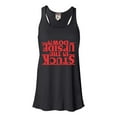 thumbnail image 1 of Womens Stuck In The Upside Down Flowy Racerback Tank Top T-Shirt, 1 of 1