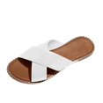 thumbnail image 1 of Womens Studded Flat Sandals Open Toe Slip Mule Slides Crossed Strap Slipper Beach Sandals, 1 of 3