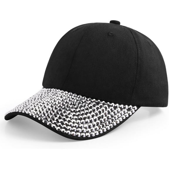 Womens Studded Rhinestone Baseball Cap Dad Trucker Hat Sparkle Bling Sun Hat
