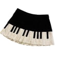 thumbnail image 1 of Laikoutd Women's Schoolgirl High Waist Pleated A Line Skirt Vintage Aesthetic Piano Print Flared Short Skater Skirts, 1 of 4