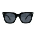 thumbnail image 1 of Womens Studious Hipster Thick Horn Rim Sunglasses All Solid Black, 1 of 4