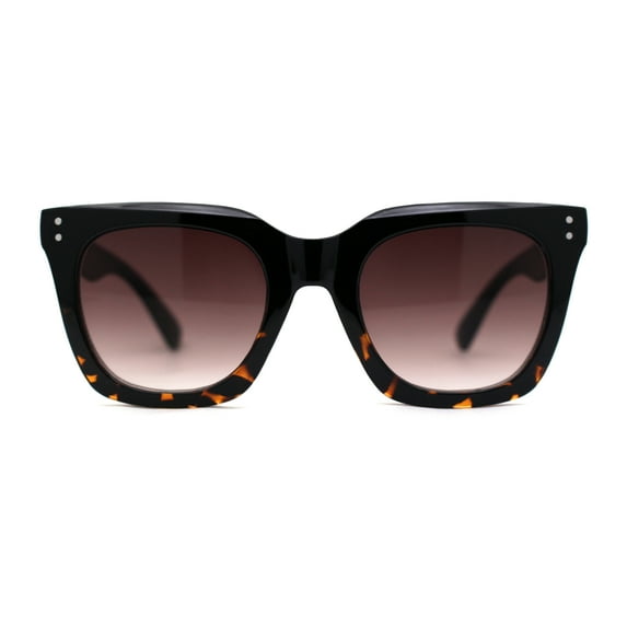 Womens Studious Hipster Thick Horn Rim Sunglasses Black Tortoise Brown