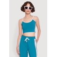 thumbnail image 1 of Womens Stylish Contrast Trim Cropped Cami with Varsity Stripes, 1 of 5