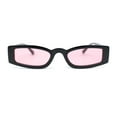 thumbnail image 1 of Womens Stylish Modish Narrow Rectangle Plastic Sunglasses Black - Pink, 1 of 1