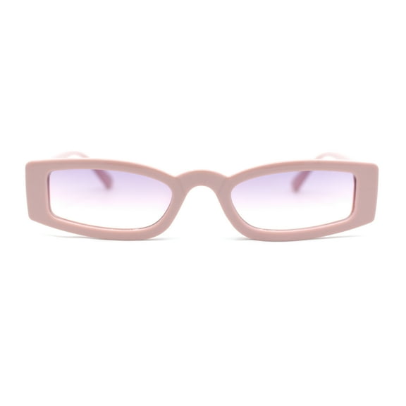 Womens Stylish Modish Narrow Rectangle Plastic Sunglasses Pink - Purple Pink