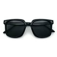 thumbnail image 1 of Womens Subtle Heart Metal Stud Horn Rim Plastic Retro Sunglasses All Black, 1 of 8