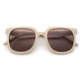 thumbnail image 1 of Womens Subtle Heart Metal Stud Horn Rim Plastic Retro Sunglasses Beige - Brown, 1 of 8