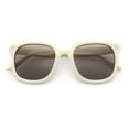 thumbnail image 1 of Womens Subtle Heart Metal Stud Horn Rim Plastic Retro Sunglasses White - Grey, 1 of 8