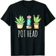 thumbnail image 1 of Womens Succulent Shirt Pot Head Funny Cactus Cacti Succulove Tee T-Shirt Black, 1 of 3