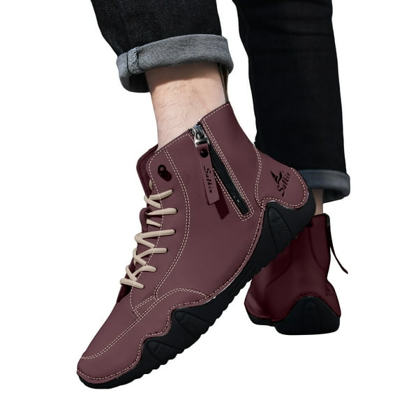 Womens Suede Chukka Boots Lightweight Barefoot Hiking Walking Shoes Outdoor Casual High Top Slip on Sneakers