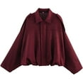thumbnail image 1 of Womens Suede Zipperd Bomber Jacket Lapel Long Sleeve Motorcycle Cropped Coat Y2k Going Out Jackets Outerwear, 1 of 15