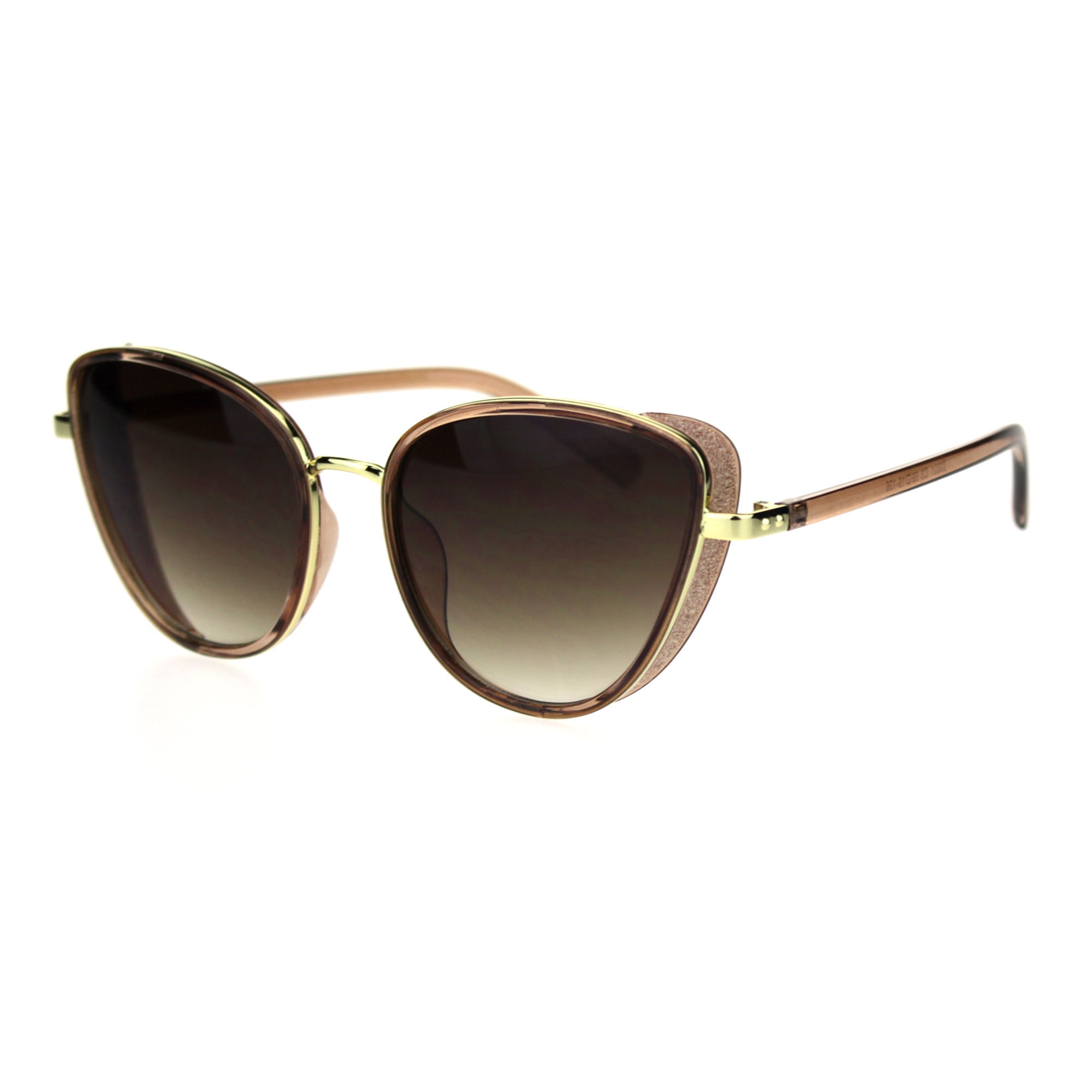 Chic Brown Sunglasses with Gold Accents 12 Pack: Chic Square Chunky Gold Accent Wholesale Sunglasses  main image 3