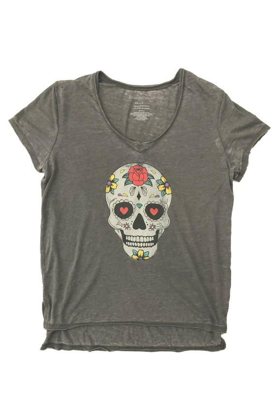 Womens Sugar Skull Day Of The Dead Halloween Dia De Muertos Holiday T-Shirt