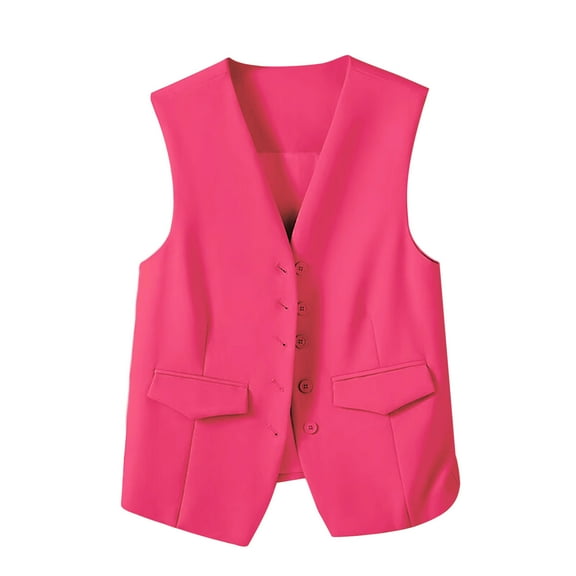 Womens Suit Blazers, Women's Fall Suit Vest Tops Dressy Business Casual Sleeveless Button Down Trendy Fashion Blazer Waistcoat S-2XL