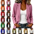 thumbnail image 1 of Womens Suit Jacket Two Buttons Notched Lapel Business Office Blazer Workwear Suit Jackets, 1 of 7