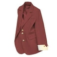 thumbnail image 1 of Womens Suit Jackets Plus Size Business Fashion Button Notch Lapel Long Sleeves Loose Comfy Work Office Blazer Coat Watermelon Red Small, 1 of 4