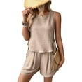 thumbnail image 1 of Womens Summer 2 Piece Outfits Short Sets Matching Sleeveless Tank Top High Waisted Shorts with Pockets M, 1 of 9