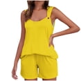 thumbnail image 1 of Womens Summer 2 Piece Sets Plus Size Fashion V-neck Sleeveless Camisole Top Pocket Pants Set, 1 of 1