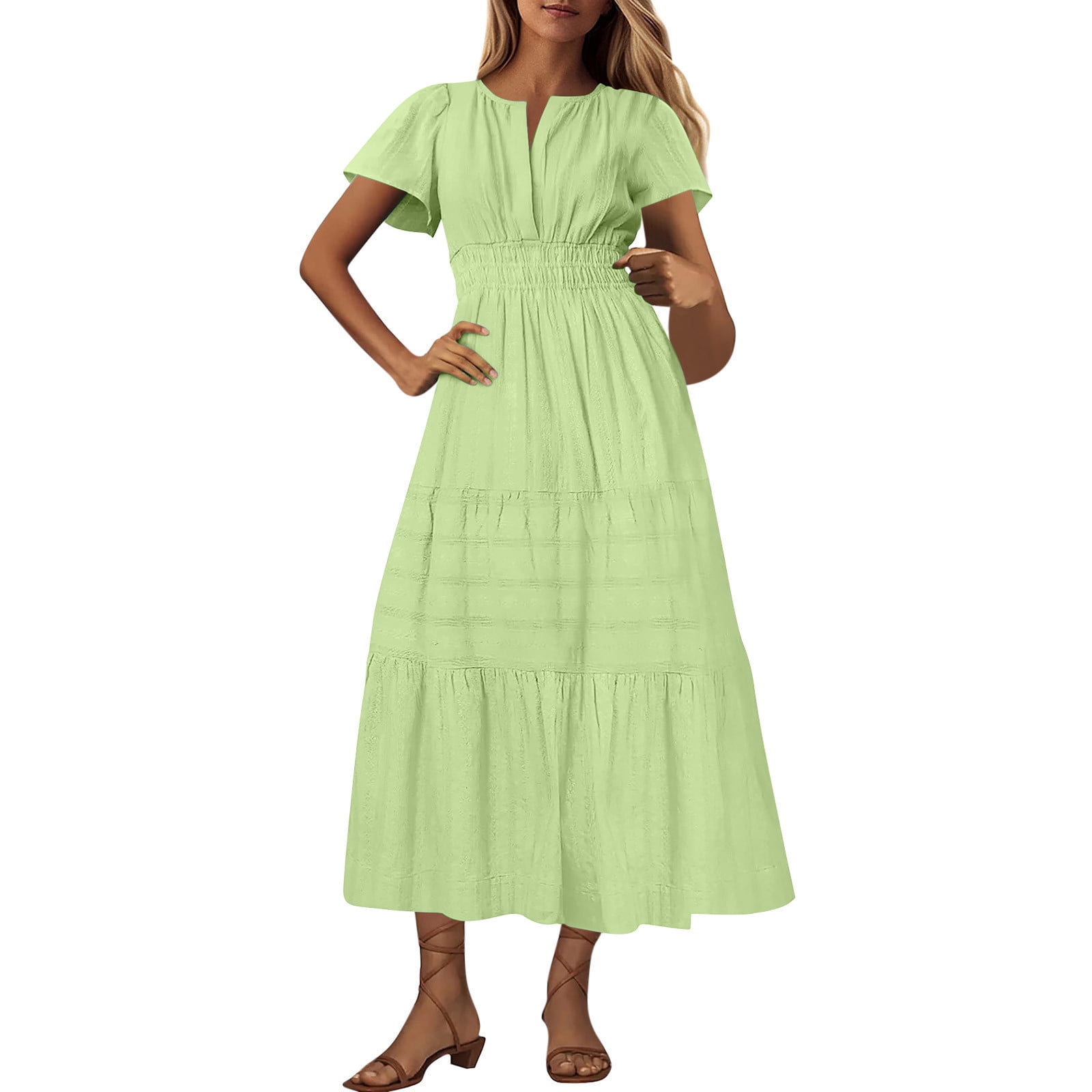 midi dress for women india Kyra | Midi Dress | Cumin Earthy Yellow Floral - Boho Relaxed Fit Gauze Cotton