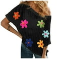 thumbnail image 1 of Womens Summer Beach Cover Ups Tops Crew Neck Short Sleeve Pullover Sweater Hollow Out Knit Tops Shirts,size L, 1 of 7