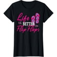 thumbnail image 1 of Womens Summer Beach Vacations Shirt Life Is Better In Flip Flops T-Shirt, 1 of 4